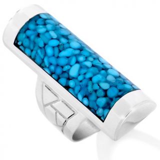 Jay King Sleeping Beauty Turquoise Rectangle Sterling Silver Ring at