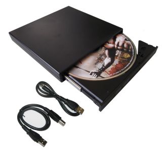 Black USB External Dual Layer 8X DVD CD RW Burner Writer Player Drive