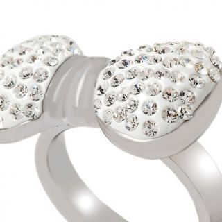 stately steel bow design crystal ring d 00010101000000~156433_alt1