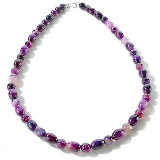 Jay King Enhanced Purple Agate Beaded Sterling Silver Necklace