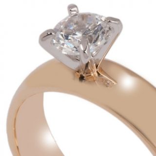 Absolute Round Wide Band Solitaire Ring