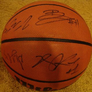 Derrick Rose Tyreke Evans 5 Signed Autographed Wilson Basketball COA
