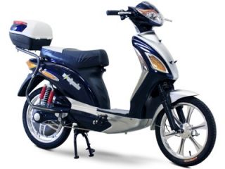 EW 550 Electric Moped Scooter 500 Watt 25 MPH Blue New