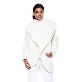 by adrienne landau faux fur rosette cocoon coat $ 69 90