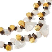 jess david pearl mother of pearl and quartz necklace $ 74 95