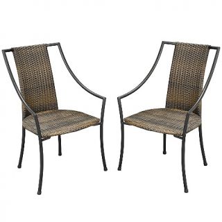 Laguna Outdoor Arm Chairs, Set of 2   Walnut Brown