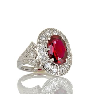  oval created ruby and pave frame ring rating 3 $ 79 95 or 2 flexpays