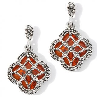 Age of Amber Age of Amber Marcasite Clover Sterling Silver Earrings