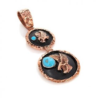 Chaco Canyon Southwest Turquoise Copper and Sterling Silver Eagle P