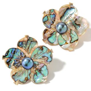  abalone shell sterling silver flower earrings rating 17 $ 39 90 s h