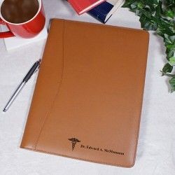 Personalized Medical Dr Tan Leather Business Portfolio