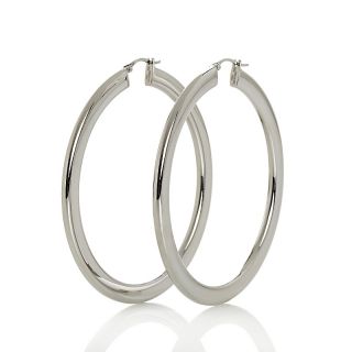 Jewelry Earrings Hoop Stately Steel High Polished Round Flat Hoop