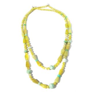 Jewelry Necklaces Beaded Jay King Sea Breeze and Yellow Bauhina