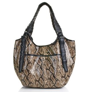 Queen Collection Queen Collection Python Embossed Leather Hobo