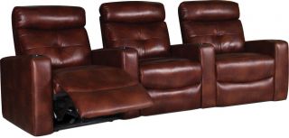 Palmer Collection Home Theater Recliners Power Seating Brown Leather
