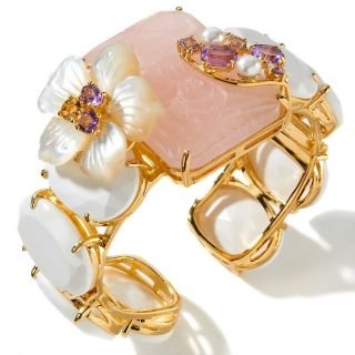  and multigemstone floral hinged cuff bracelet rating 9 $ 149 95 or