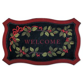 Improvements Holly Branch Welcome Christmas Doormat