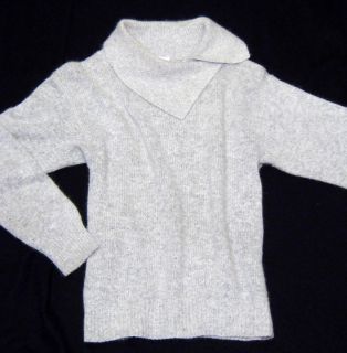 fabe gray fuzzy angora sweater junior s size medium lightweight fuzzy
