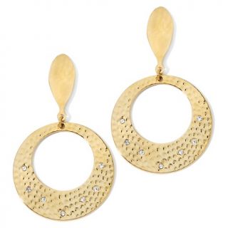 103 466 stately steel stately steel hammered circle drop earrings with