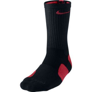 Nike Dri Fit Crew Elite Basketball Socks Black Red SX3694 002 12 15 XL