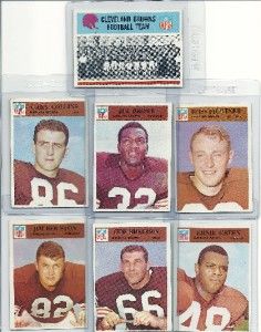 1966 Philadelphia Football Lot 12 Cleveland Browns Near Team Set Jim
