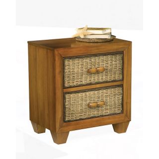 107 4143 hutton wilkinson 2 drawer night stand side table honey finish