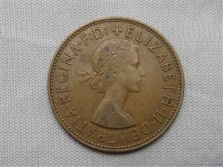  Great Britain One Penny Elizabeth II Dei Gratia Regina F D Coin