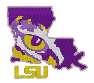  LSU State Tiger Eye Embroidery Design
