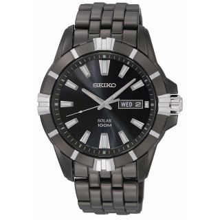112 2856 seiko men s stainless steel black solar sport watch rating be