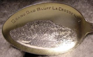 Grand Dad Bluff Lacrosse Wisconsin Sterling Silver Souvenir Spoon C
