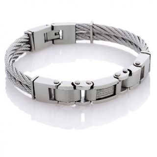 215 121 men s stainless steel double cable 8 bracelet rating 1 $ 29 00