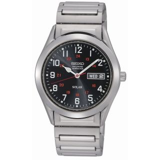 112 2857 seiko seiko men s stainless steel black dial solar watch with