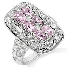 Victoria Wieck 1.18ct Pink Tourmaline and White Topaz Band Ring