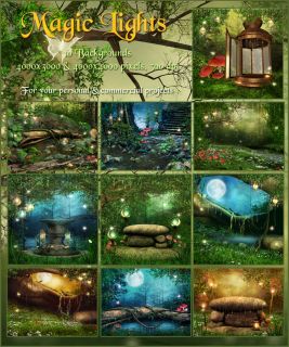 Magic Lights Digital Fantasy Fairytale Backgrounds Backdrops