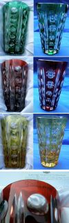 Faberge Colored Crystal Salute Vodka Shot Glass Set in The Original