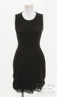 Ermanno Scervino Black Pocket Lace Hem Sleeveless Dress Size 38