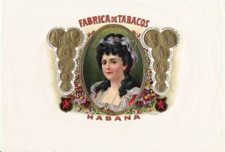  Vintage Embossed Cigar Box Label Fabrica de Tabacos Habana