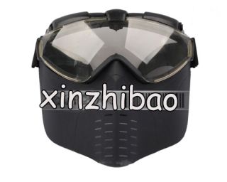  Face Padded Wargame Cool Fan Protective Mask Gogggles Eyewear BK