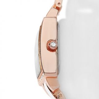 Real Collectibles by Adrienne® Rosetone White Enamel Bracelet Watch