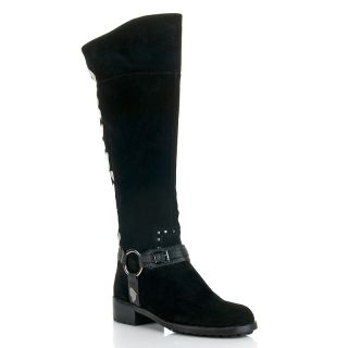 131 956 beverly feldman tall suede boot with ankle harness rating 3 $