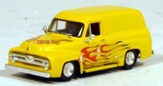 Athearn 26497 RTR 1955 Ford F 100 Custom Panel Truck Yellow w Flames 1