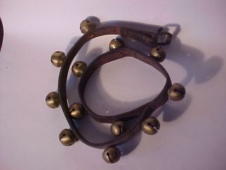ANTIQUE BRASS SLEIGH BELLS 37 L PAT MAY 1878 OCT 1876 GREAT CHRISTMAS