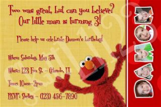 Custom Personalized Elmo Invitations