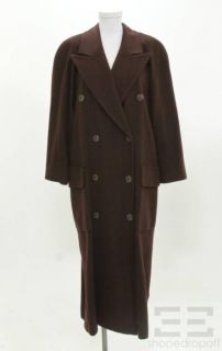 Escada Brown Cashmere Double Breasted Button Front Coat Size 36
