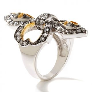 Yours by Loren 1.32ct White Zircon Medallion 2 Tone Ring at