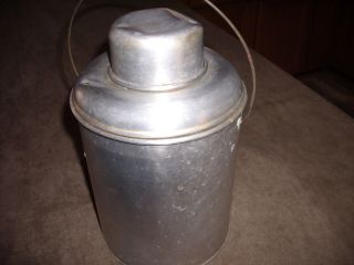 Vintage Faris St Louis aluminun milk can with glass interior W lid 10