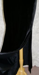 Emanuel UNGARO Long Black Silk Velvet Skirt 12 Evening Maxi Formal