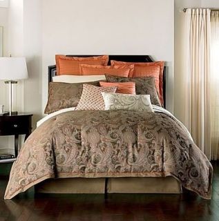 Coral Fusion Comforter Set Cindy Crawford Paisly Brown