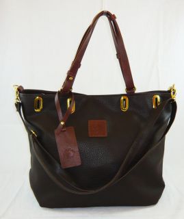 Brown Leather Hobo Tote Shoulder Handbag Purse