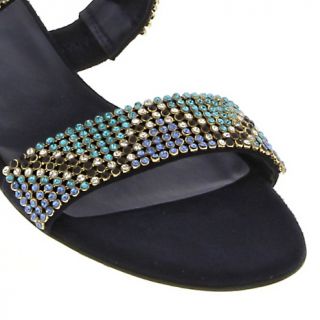Shoes Sandals Flats VANELi Jewel Encrusted Low Wedge Slingback